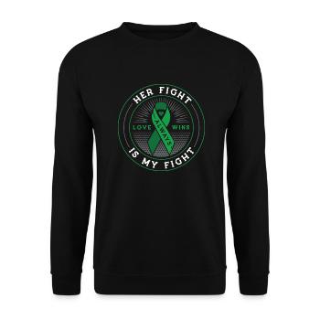 Ihr Kampf ist grün Band Zerebralparese - Unisex Pullover - Schwarz - Vorne - Alina (178cm) & Michal (187cm)