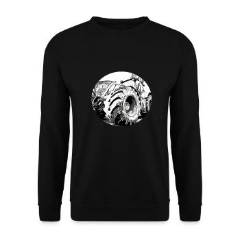Traktor - Unisex Pullover - Schwarz - Vorne - Alina (178cm) & Michal (187cm)