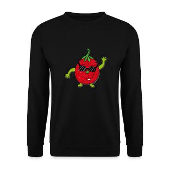Erdbeere - Unisex Pullover - Schwarz - Vorne - Alina (178cm) & Michal (187cm)