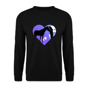Horse - Unisex Sweatshirt - black - Front - Alina (178cm) & Michal (187cm)