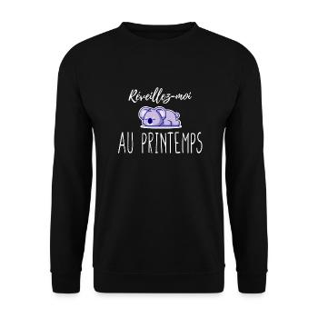 Réveillez-moi au printemps - Sweat-shirt Unisexe - noir - Devant - Alina (178cm) & Michal (187cm)