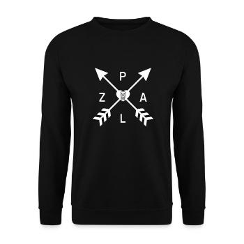 Palatinate Logo Palatinate T-Shirt Gift Hoodie Cap - Unisex Sweatshirt - black - Front - Alina (178cm) & Michal (187cm)