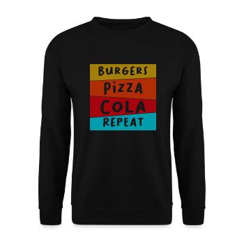 Burger Pizza Cola - Unisex Sweatshirt - black - Front - Alina (178cm) & Michal (187cm)