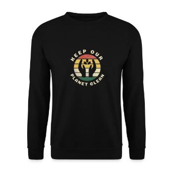 Halten Sie die Erde sauber Shirt retten unseren Planeten Klima - Unisex Pullover - Schwarz - Vorne - Alina (178cm) & Michal (187cm)