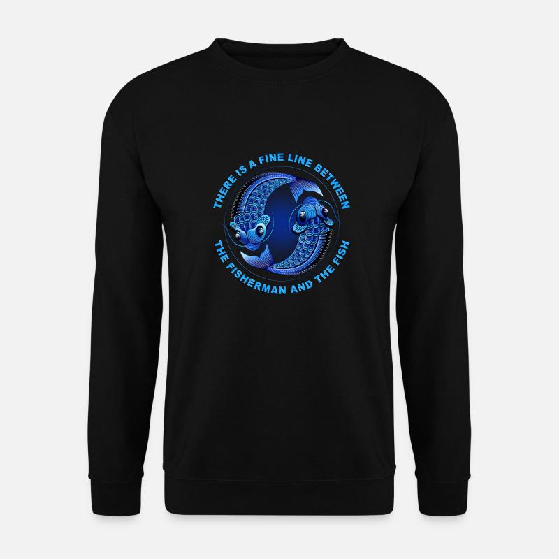 Der Fischer und der Fisch - Unisex Pullover - Schwarz