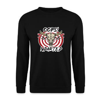 Oops I Darted - Unisex Pullover - Schwarz - Vorne - Alina (178cm) & Michal (187cm)