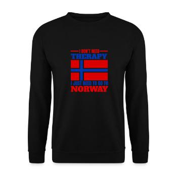I don't need Therapy I just need to go to Norway - Unisex Sweatshirt - black - Front - Alina (178cm) & Michal (187cm)