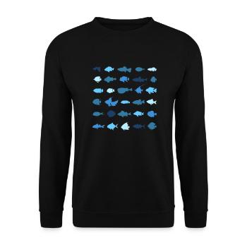 Les petits poissons - Sweat-shirt Unisexe - noir - Devant - Alina (178cm) & Michal (187cm)