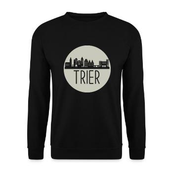 Trier, sheare-cut, skyline, circle, beige - Unisex Sweatshirt - black - Front - Alina (178cm) & Michal (187cm)
