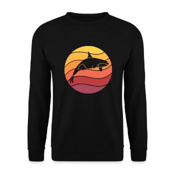 Orque vintage baleine animal de dauphin de baleine tueur cadeau - Sweat-shirt Unisexe - noir - Devant - Alina (178cm) & Michal (187cm)