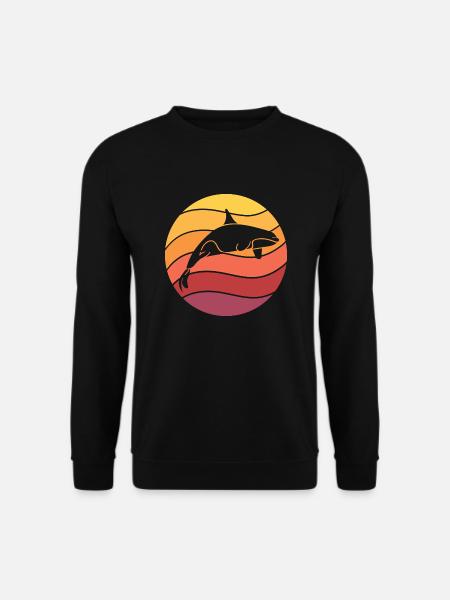 Orca Vintage Wal Tier Killerwal Delfin Geschenk - Unisex Pullover - Schwarz