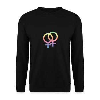 LGBT-Symbol - Unisex Pullover - Schwarz - Vorne - Alina (178cm) & Michal (187cm)