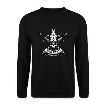 Run Away! - Unisex Pullover - Schwarz - Vorne - Alina (178cm) & Michal (187cm)