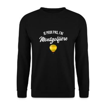 je peux pas j'ai montgolfière - Sweat-shirt Unisexe - noir - Devant - Alina (178cm) & Michal (187cm)