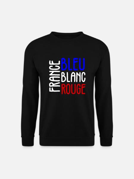 France bleu blanc rouge drapeau national - Sweat-shirt Unisexe - noir