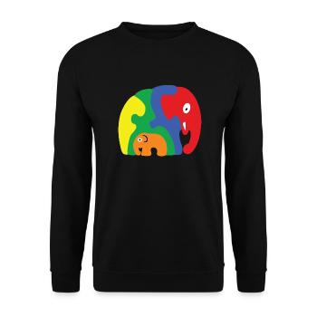 Autisme Eléphant - Sweat-shirt Unisexe - noir - Devant - Alina (178cm) & Michal (187cm)