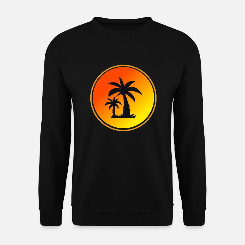 Palm Circle Orange Sun - Unisex Sweatshirt - black