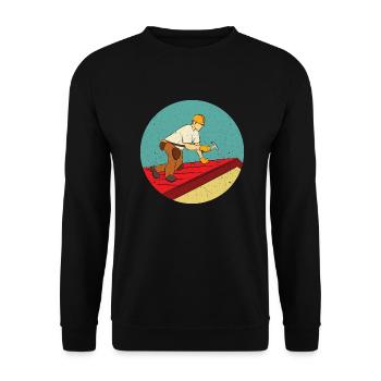 Dachdecker der einzig wahre Handwerker - Unisex Pullover - Schwarz - Vorne - Alina (178cm) & Michal (187cm)