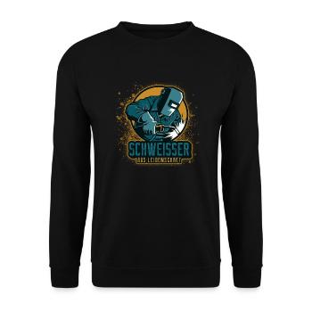 Schweißer schweissen Geschenk Schlosserei Stahlbau - Unisex Pullover - Schwarz - Vorne - Alina (178cm) & Michal (187cm)