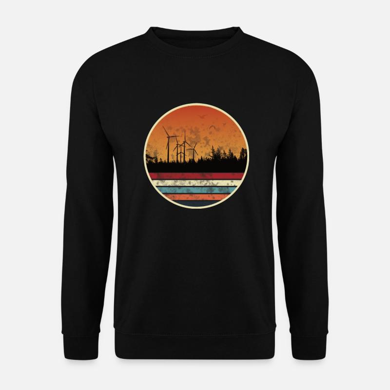 Windpark im Sonnenuntergang - Windkraft - Unisex Pullover - Schwarz
