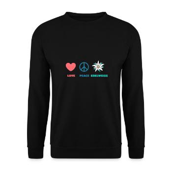 Love Peace Edelweiss Alpen Amants Idée cadeau - Sweat-shirt Unisexe - noir - Devant - Alina (178cm) & Michal (187cm)