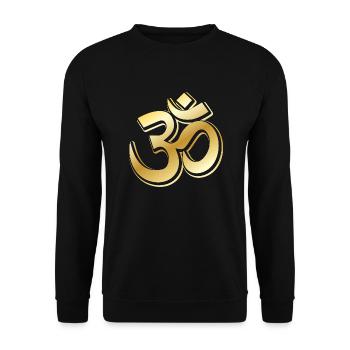 Golden OM Symbol by The Manzanita's - Unisex Sweatshirt - black - Front - Alina (178cm) & Michal (187cm)