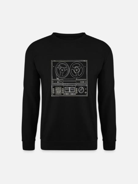 Reel to Reel Vintage Audio Tape Recorder - Unisex Sweatshirt - black
