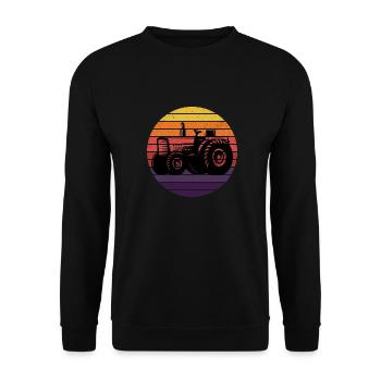 Tractor Retro Farmer Vintage - Unisex Sweatshirt - black - Front - Alina (178cm) & Michal (187cm)