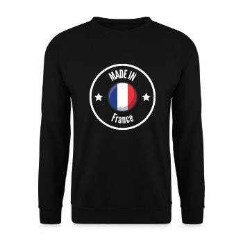 MADE IN FRANCE White - Unisex Sweatshirt - black - Front - Alina (178cm) & Michal (187cm)