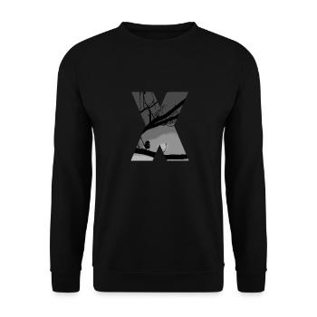Oiseau solitaire X - Sweat-shirt Unisexe - noir - Devant - Alina (178cm) & Michal (187cm)