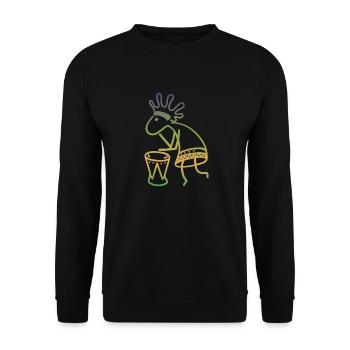 Kokopelli Bunt - Unisex Pullover - Schwarz - Vorne - Alina (178cm) & Michal (187cm)