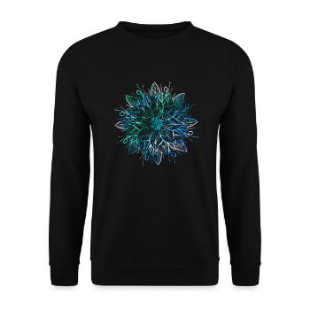 Mandala - Blue - Unisex Sweatshirt - black - Front - Alina (178cm) & Michal (187cm)