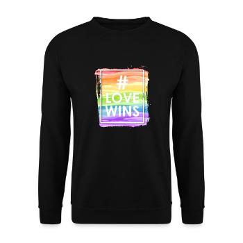 L’amour gagne - Sweat-shirt Unisexe - noir - Devant - Alina (178cm) & Michal (187cm)