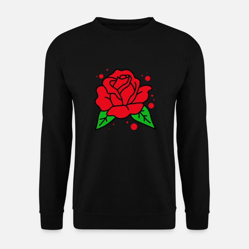 Rote Rose - Unisex Pullover - Schwarz