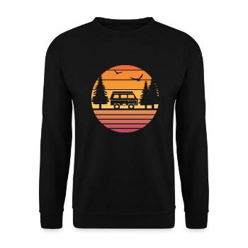 Retro Camping - Unisex Sweatshirt - black - Front - Alina (178cm) & Michal (187cm)