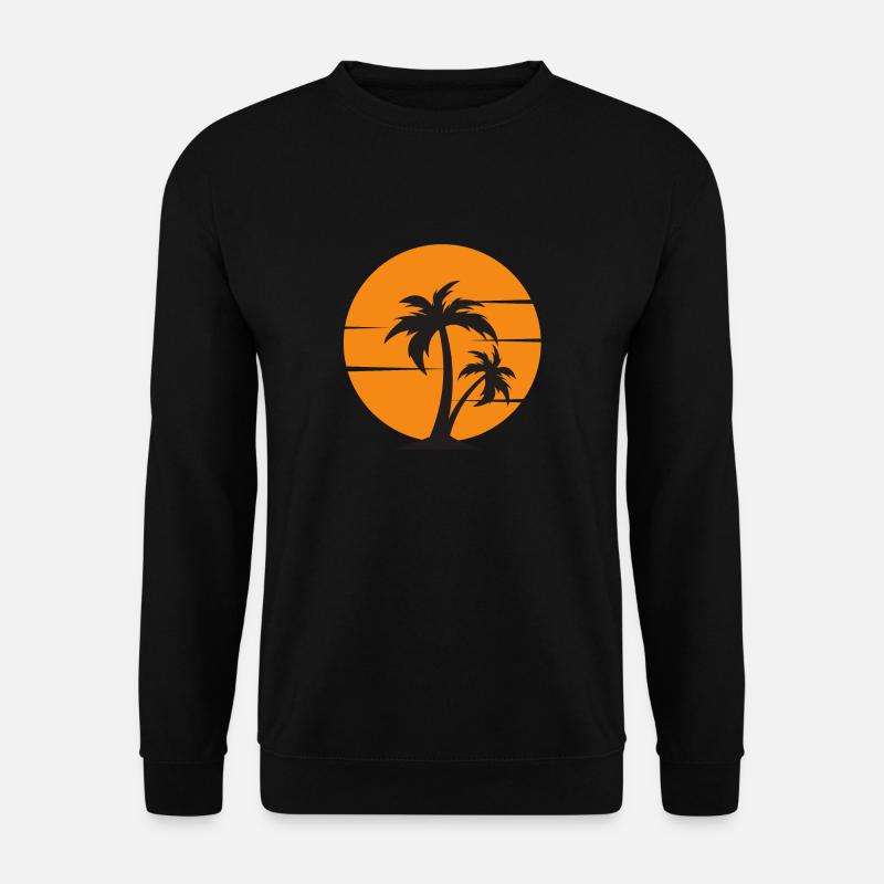 sunset with palm tree - Unisex Sweatshirt - black