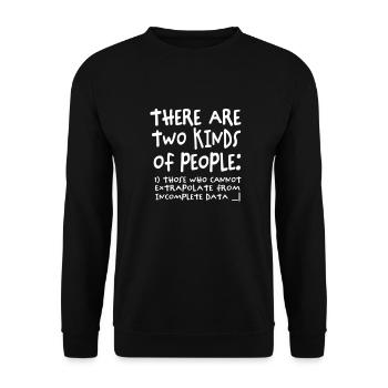 Unvollständige Daten Funny Science Nerd - Unisex Pullover - Schwarz - Vorne - Alina (178cm) & Michal (187cm)