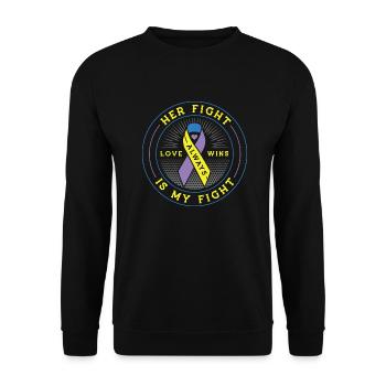 Ihr Kampf ist Blasenkrebs Bewusstsein - Unisex Pullover - Schwarz - Vorne - Alina (178cm) & Michal (187cm)