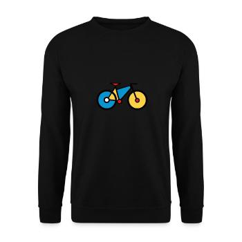 Mondrian Art Bicycle Cycling Math Gift Idea - Unisex Sweatshirt - black - Front - Alina (178cm) & Michal (187cm)