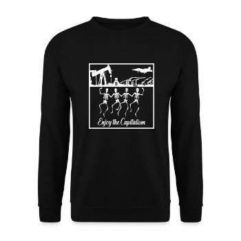 Capitalism Money Environment Redistribution Economy - Unisex Sweatshirt - black - Front - Alina (178cm) & Michal (187cm)
