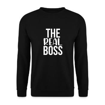 The real boss - Unisex Sweatshirt - black - Front - Alina (178cm) & Michal (187cm)