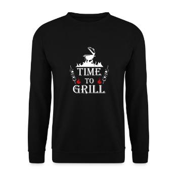 Time to Grills Grillmeister Cadeau - Sweat-shirt Unisexe - noir - Devant - Alina (178cm) & Michal (187cm)