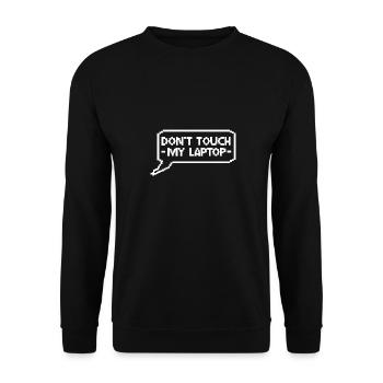 Warning Sign Don’t Touch My Laptop Développeur Gift - Sweat-shirt Unisexe - noir - Devant - Alina (178cm) & Michal (187cm)