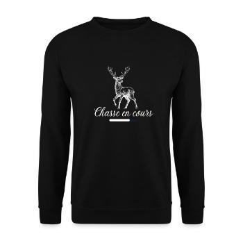 Chasse chasse en cours - Sweat-shirt Unisexe - noir - Devant - Alina (178cm) & Michal (187cm)