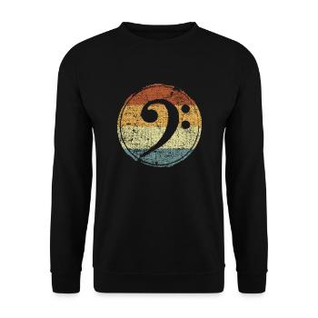 Bass Clef Vintage Guitar Bassist - Unisex Sweatshirt - black - Front - Alina (178cm) & Michal (187cm)