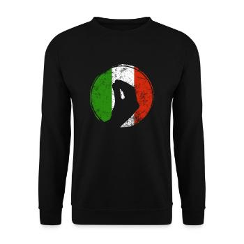 Italien Italienische Flagge Capisci - Unisex Pullover - Schwarz - Vorne - Alina (178cm) & Michal (187cm)