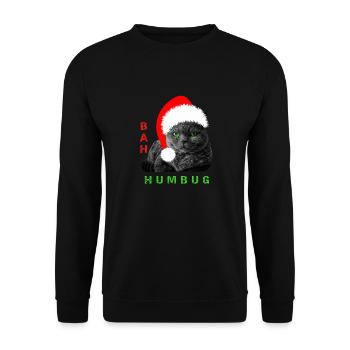 Bah Humbug Chat de Noël - Sweat-shirt Unisexe - noir - Devant - Alina (178cm) & Michal (187cm)
