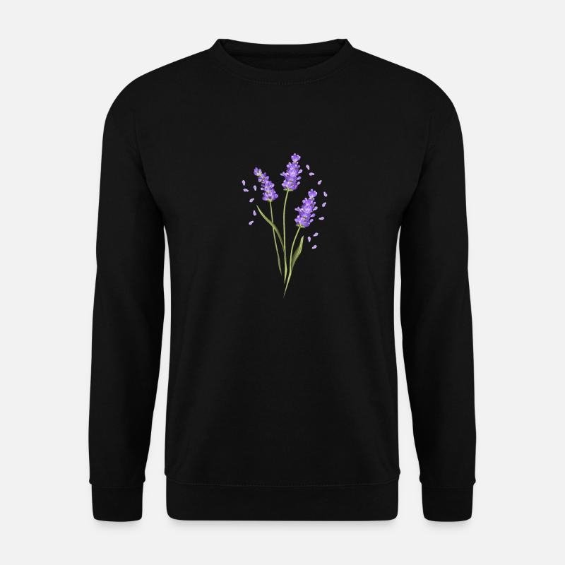 Blume Lila Lavendel Sommer Blume Geschenkidee - Unisex Pullover - Schwarz