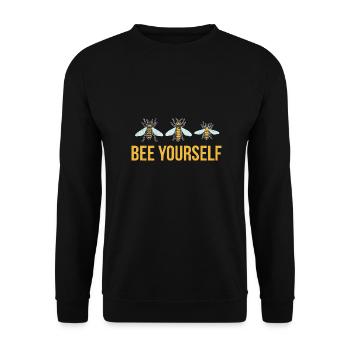 Motivating Quotes Bee Yourself Funny Gift - Unisex Sweatshirt - black - Front - Alina (178cm) & Michal (187cm)