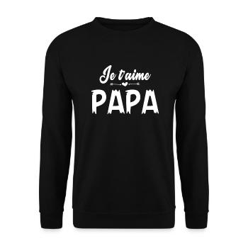 Cadeau je je t aime papa - Sweat-shirt Unisexe - noir - Devant - Alina (178cm) & Michal (187cm)